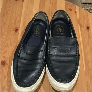 Cole Haan | Shoes | Cole Haan Dark Blue Loafers With Gold  display picture 2